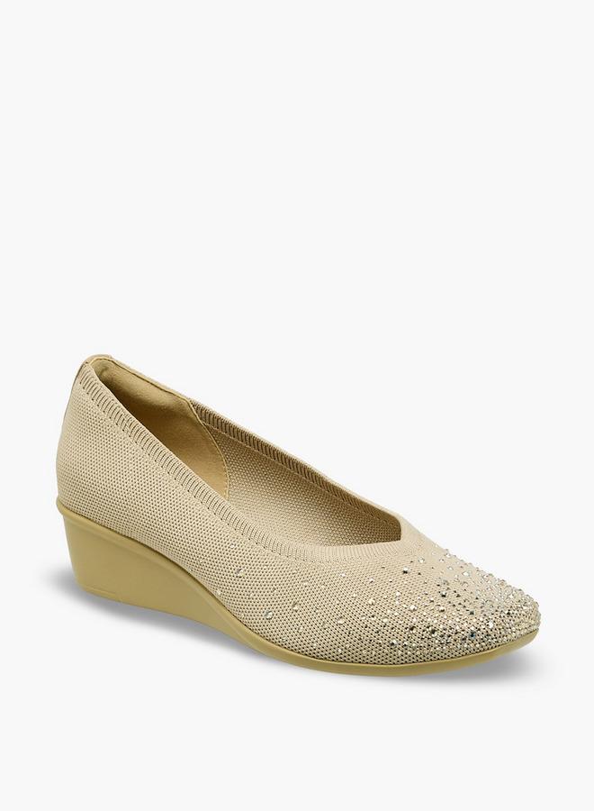 Flora Bella By Shoexpress Women Embellished Wedge Heel Shoes Ramadan Collection - Image 2